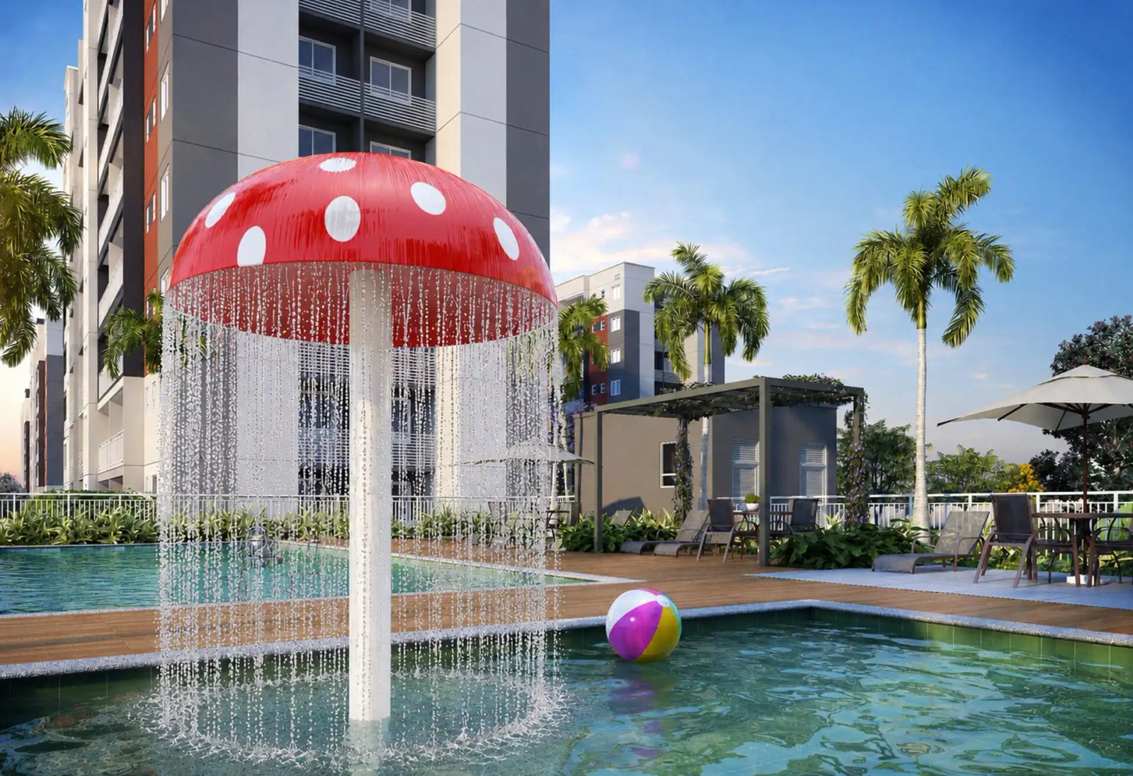 Grand Golf – Perspectiva da piscina infantil (imagem ilustrativa) – Colônia Japonesa, Manaus